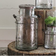 Laurel Foundry Modern Farmhouse Amphora Glass and Metal Vase LRFY6323